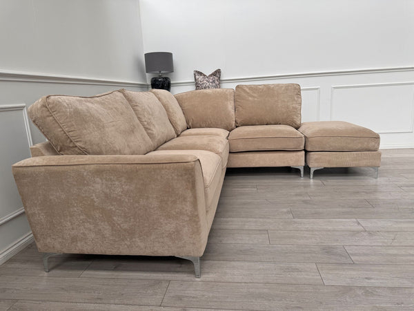 Legend Fabric Terminal End Corner Sofa Footstool Mushroom