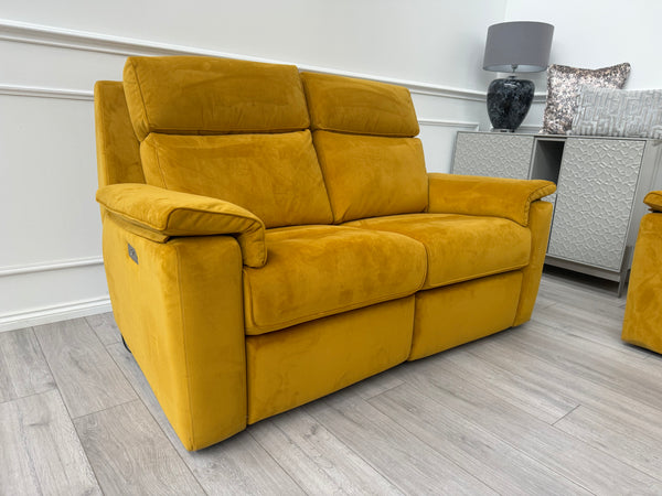 Thornbury/Harper 2+2 Seater Sofa Set Power Recliner Mustard RRP £7590