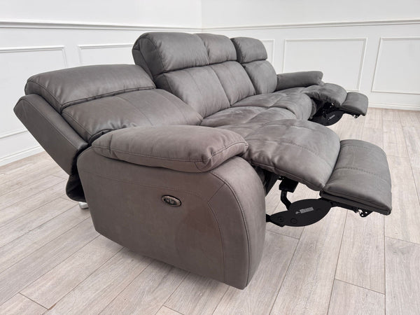 Moreno 4 Seater Power Recliner Sofa In Charcoal Material