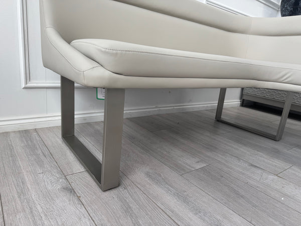 Avorio Grey Faux Leather Left Hand Facing Corner Dining Bench