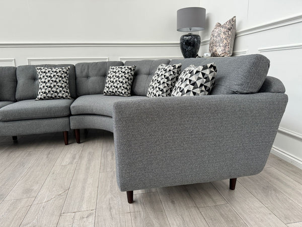 French Connection Grey Fabric Corner Sofa