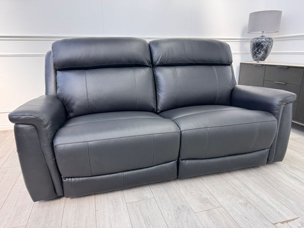 La-Z-Boy Paris 3 Seater Black Leather Power Recliner Sofa