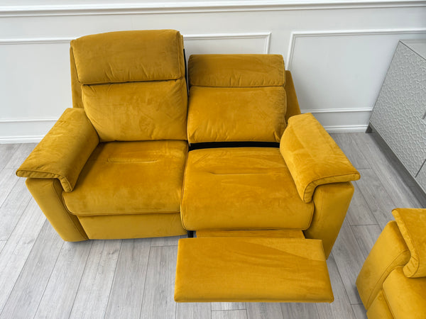 Thornbury/Harper 2+2 Seater Sofa Set Power Recliner Mustard RRP £7590