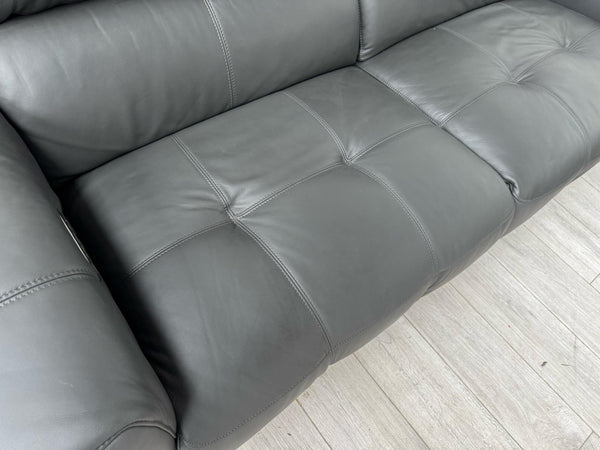 New York Power Recliner 3&2 + Armchair Sofa Set Grey Leather