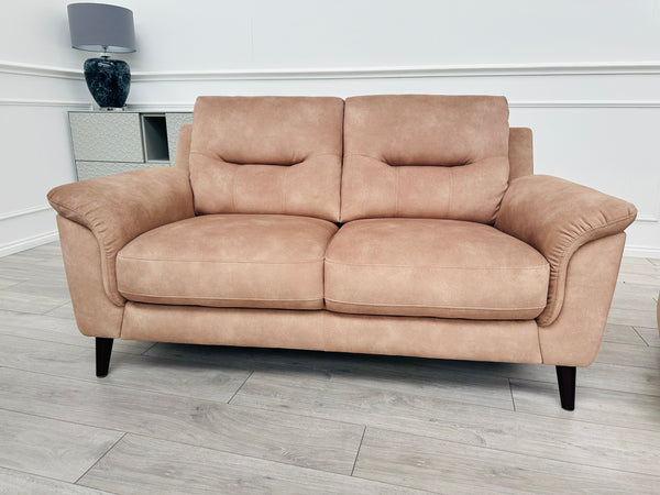 2 Seater Sofa in Beige/Camel Soft Fabric