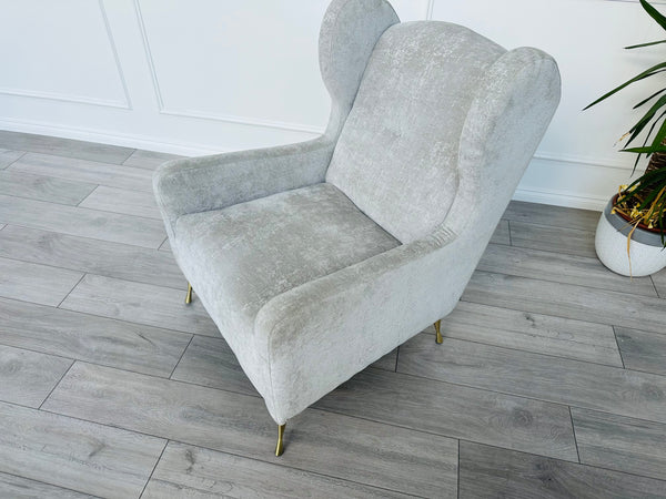 COOPER Grey High Wing Back Accent Armchair