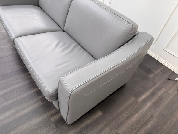 Optimus Grey Leather 3 Seater Sofa Bed Mattress Supplied