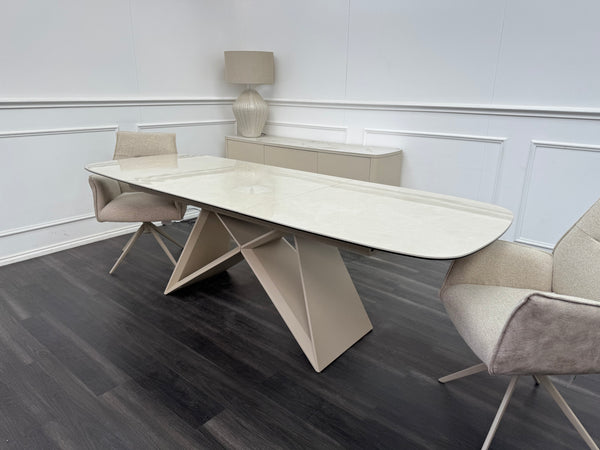 Mirage Large Extending Dining Table marble-effect ceramic top 180-240cm