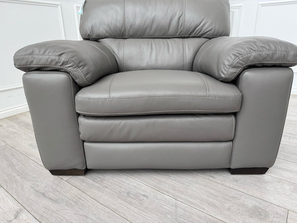 Cozee Armchair Set in Grey Pure Leather