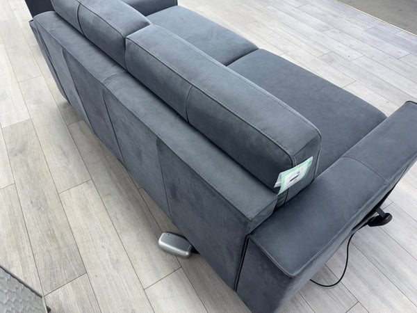 Sonno Electric 3 Seater Sofa Bed + 2x Armchairs Sofa Set Charcoal Grey + footstool