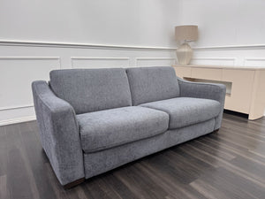 Optimus 3 Seater Grey Fabric Sofa Pull Out Bed Including Mattress