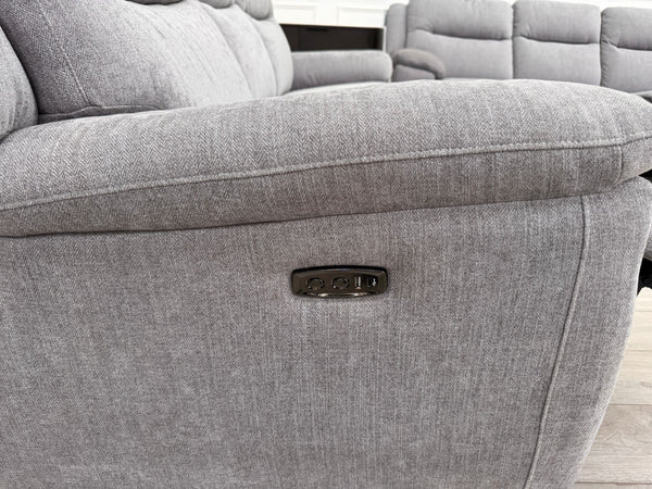 Touch 3 & 3 Seater Power Recliner Grey Fabric Sofa Set
