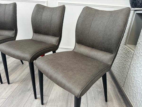 Murcia Grey Suede/Microfibre Pair of Dining Chairs