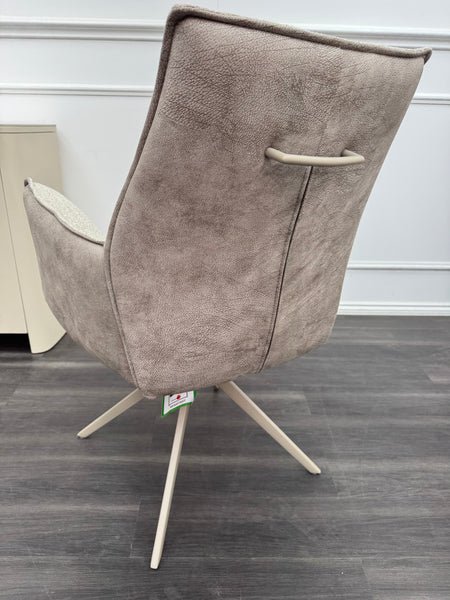 Mirage Taupe Beige Fabric Dining Chairs - bucket armchair (choose quantity)