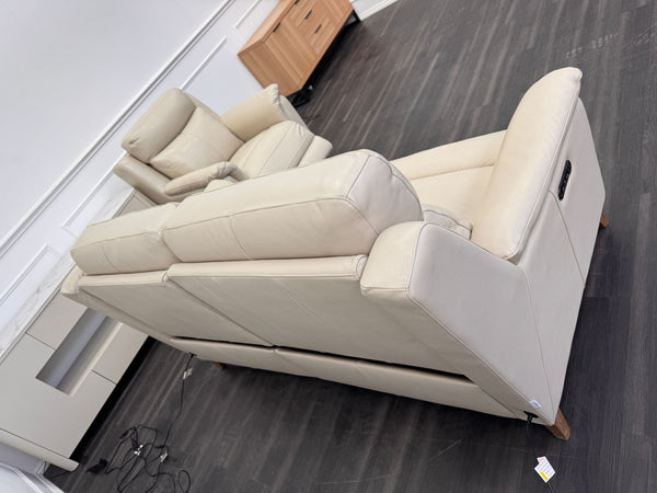 La Z Boy Kenzie Leather 3 Seater & Armchair Power Recliner Sofa Set