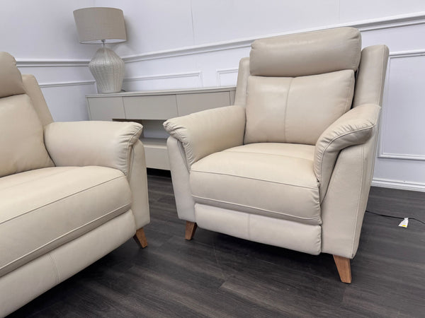La Z Boy Kenzie Leather 3 Seater & Armchair Power Recliner Sofa Set