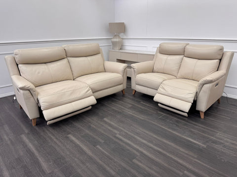 La Z Boy Kenzie Leather 3 & 2 Seater Power Recliner Sofa Set