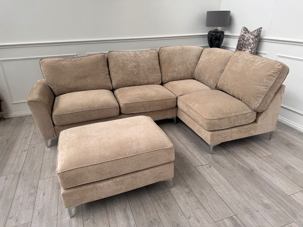Legend Fabric Terminal End Corner Sofa Footstool Mushroom