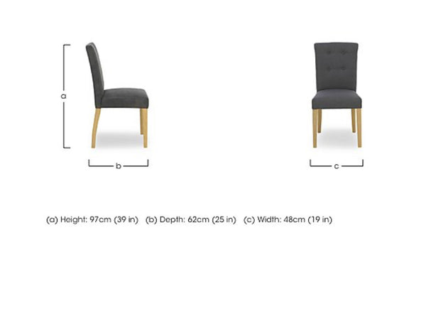 Augusta Pebble Fabric Buttoned Back Wooden Dining Chairs