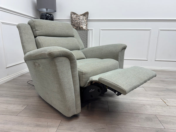 Parker Knoll Colorado Duck Egg Blue Fabric Armchair Power Recliner