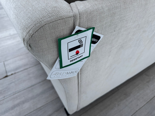 Sasha 4 Seater Sofa Pillow Back Cream Fabric Grand Sofa