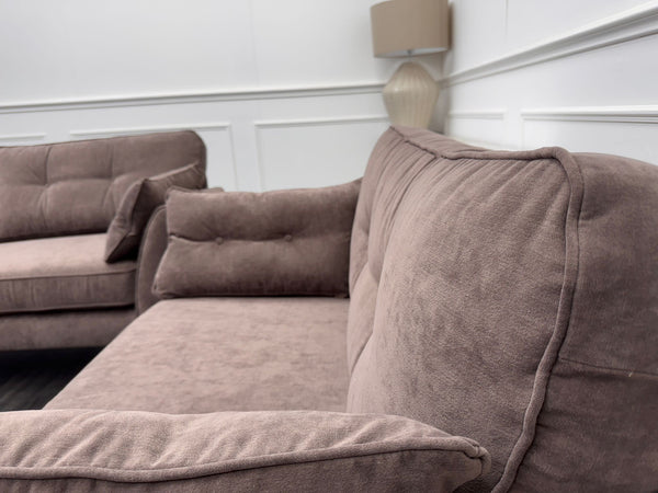 French Connection Zinc Mocha 4 Seater Sofa and Cuddle Loveseat Chair Sofa Set