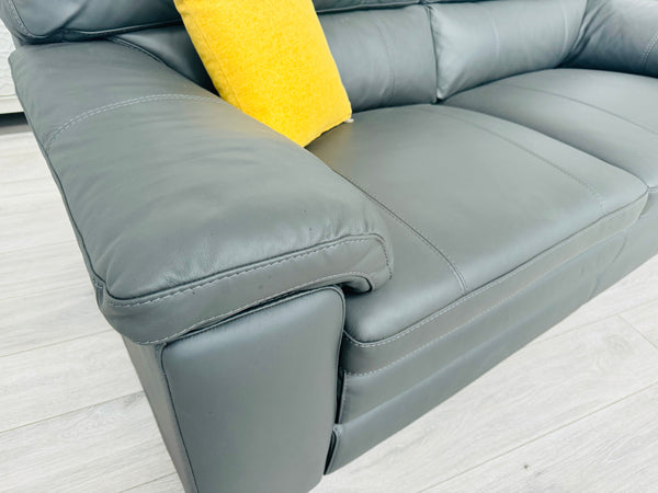 Cozee Dark Grey Leather 2.5+2 Seater Sofa Set