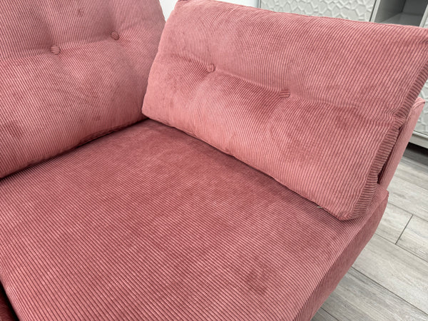 Maya Pink Cord Fabric 3+2 Seater Sofa Set Fast Delivery Available