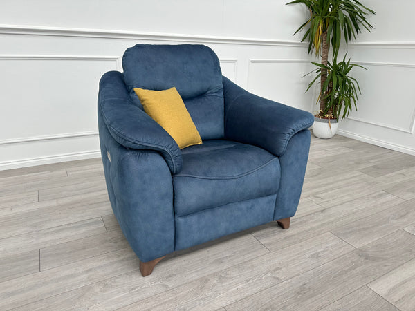 Jackson Power Recliner Armchair Stingray Indigo Fabric RRP £1,809