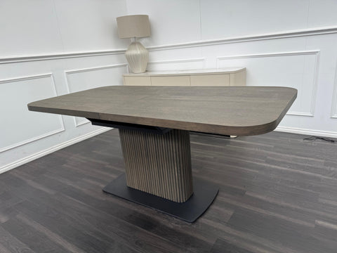 Jai Large Extending Dining Table Dark Oak Wooden Top 180-230cm