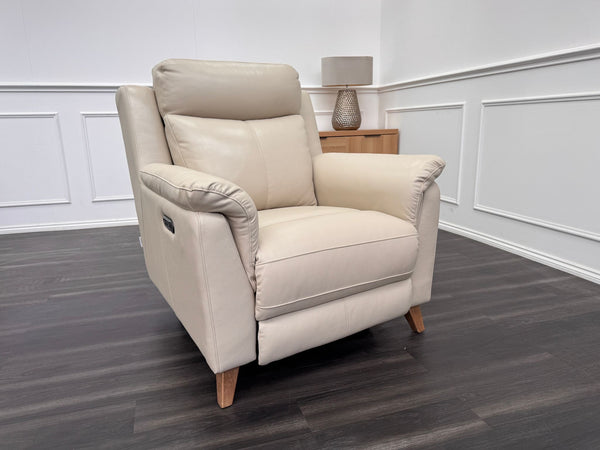 La Z Boy Kenzie Leather Power Recliner Power Headrest Leather Armchair
