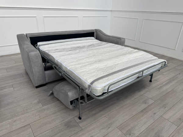 Optimus 3 Seater Sofabed Sofa Silver Grey Microfibre