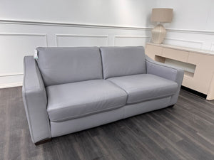 Optimus Grey Leather 3 Seater Sofa Bed Mattress Supplied