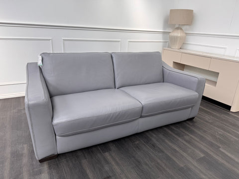 Optimus Grey Leather 3 Seater Sofa Bed Mattress Supplied