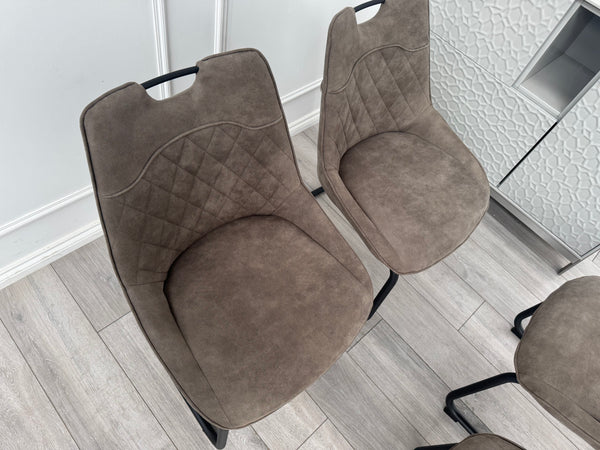 Warrior Taupe Faux Leather Cantilever Dining Chair (Choose Quantity)