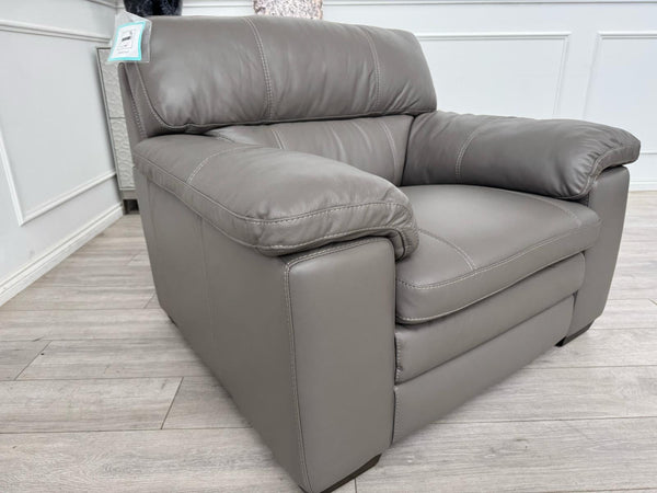 Cozee Armchair Set in Grey Pure Leather