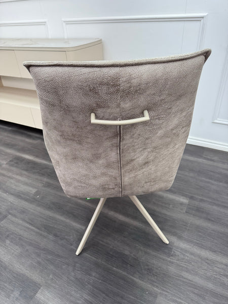 Mirage Taupe Beige Fabric Dining Chairs - bucket armchair (choose quantity)