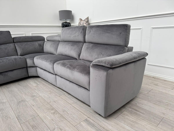 Nicoletti Davide Modular Corner Sofa Grey Velvet RRP £4495