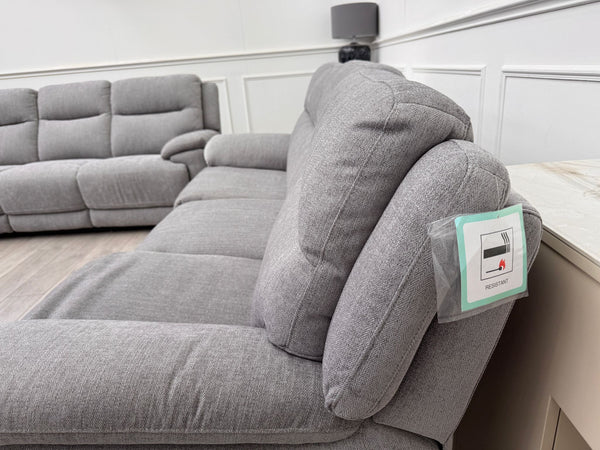 Touch 3 & 3 Seater Power Recliner Grey Fabric Sofa Set
