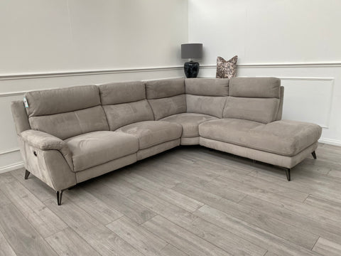 Furniture Village Contempo 1 x Power Reclining Corner Sofa In Grey Fabric