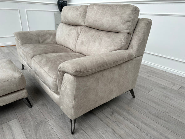 Contempo 2 Seater Sofa Champagne Soft Fabric Velvet