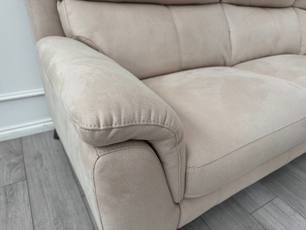 Contempo Static Corner Sofa In Beige Fabric