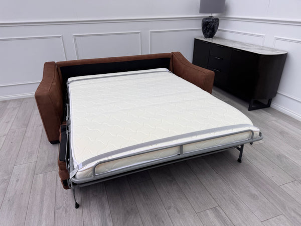 Optimus Tan Brown Fabric 3 Seater Pull Out Sofa Bed