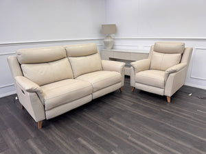 La Z Boy Kenzie Leather 3 Seater & Armchair Power Recliner Sofa Set