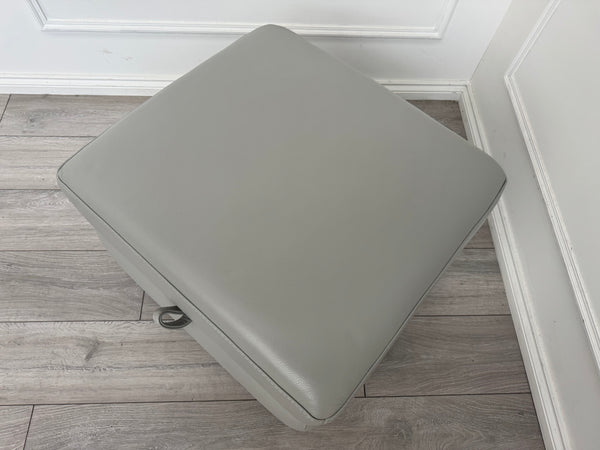 Furniture Village Light Grey Leather Storage Footstool