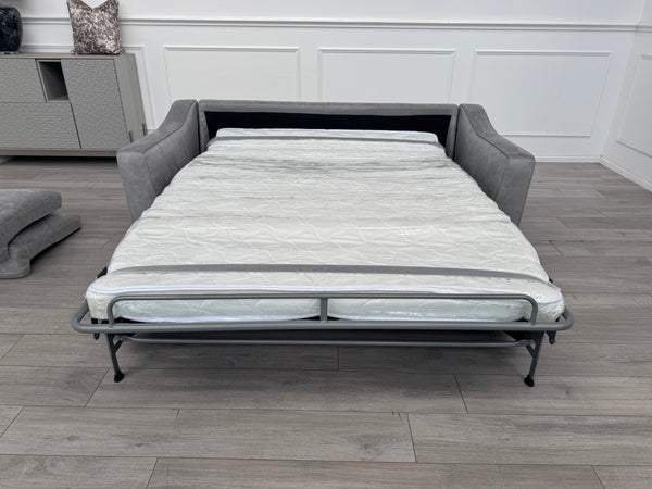 Optimus 3 Seater Sofabed Sofa Silver Grey Microfibre
