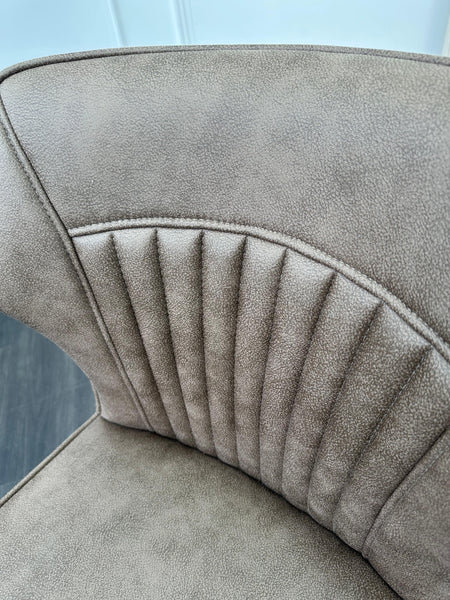 Aydin Brown Faux Leather Swivel Dining Chair (Choose Quantity)