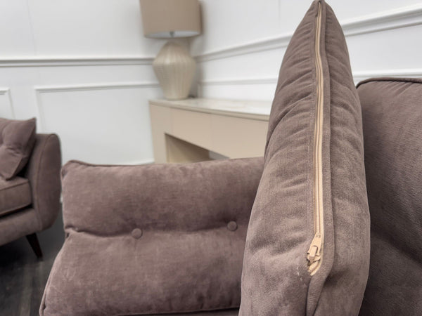 French Connection Zinc Mocha 4 Seater Sofa and Cuddle Loveseat Chair Sofa Set
