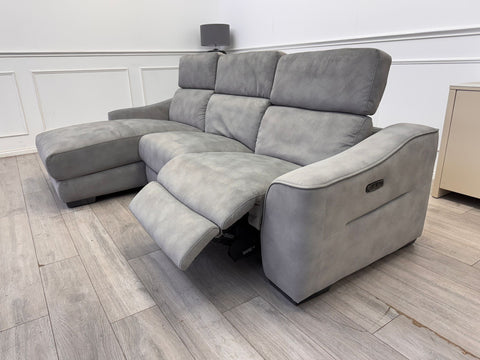 Xavier 3 Seater Fabric Power Recliner Chaise End Sofa L Shape Corner