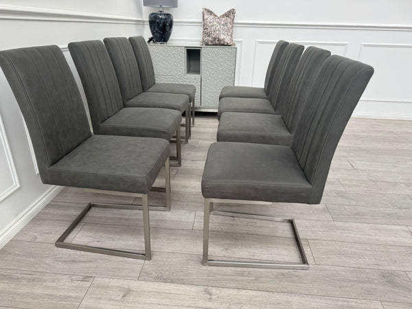 Furniture Village Grigio Grey Suede Dining Chairs
